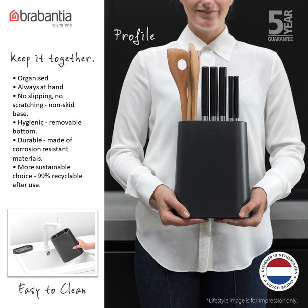 Brabantia Profile Knife Block with Utensil Holder