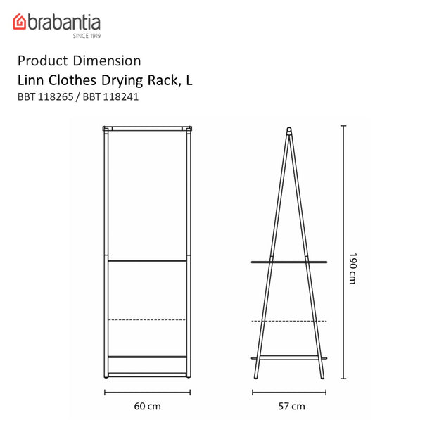 Brabantia Linn Adjustable Clothes Drying Rack, L